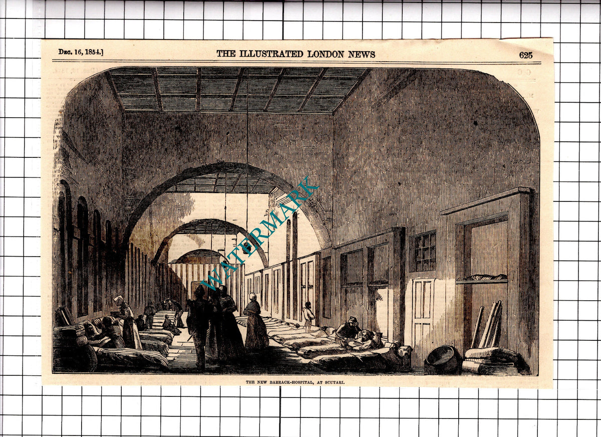 Scutari Barrack Hospital  - 1854 Clipping / Print