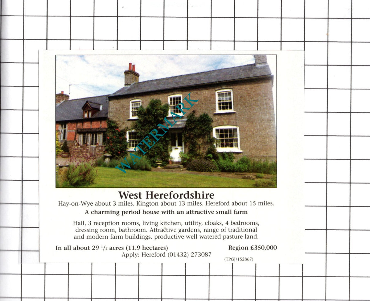 Hay On Wye Herefordshire Small House Sale Advert - 1998 Clipping