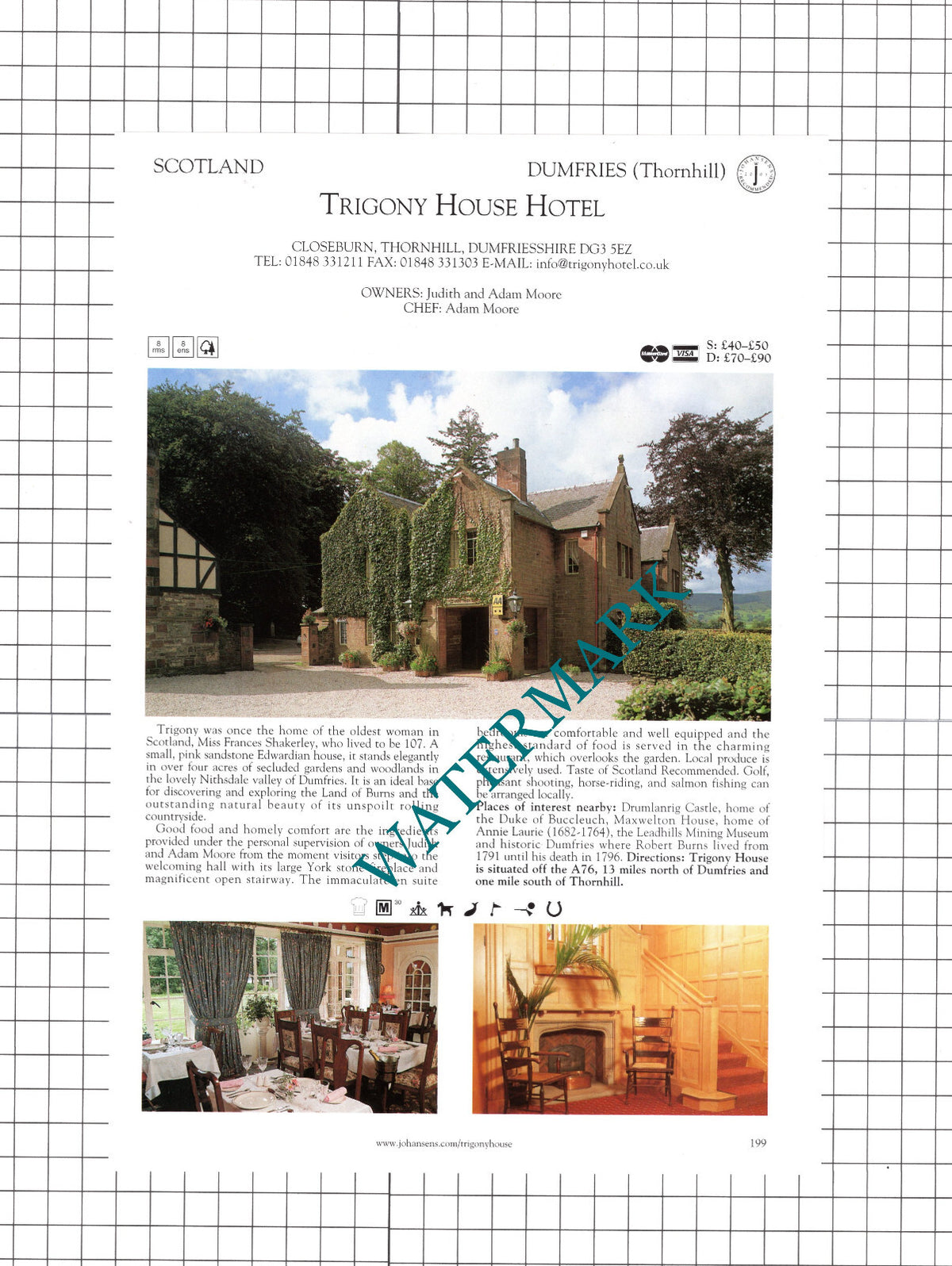 Trigony House Hotel Thornhill / The Pend Dunkeld Scotland - c.2001 Book Print