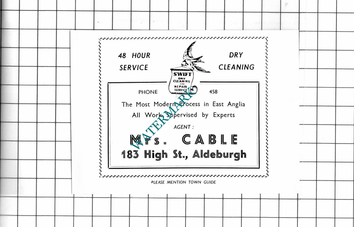 H G Crisp Saxmundham Suffolk / Mrs Cable Aldeburgh Suffolk   - 1952 Small Advert