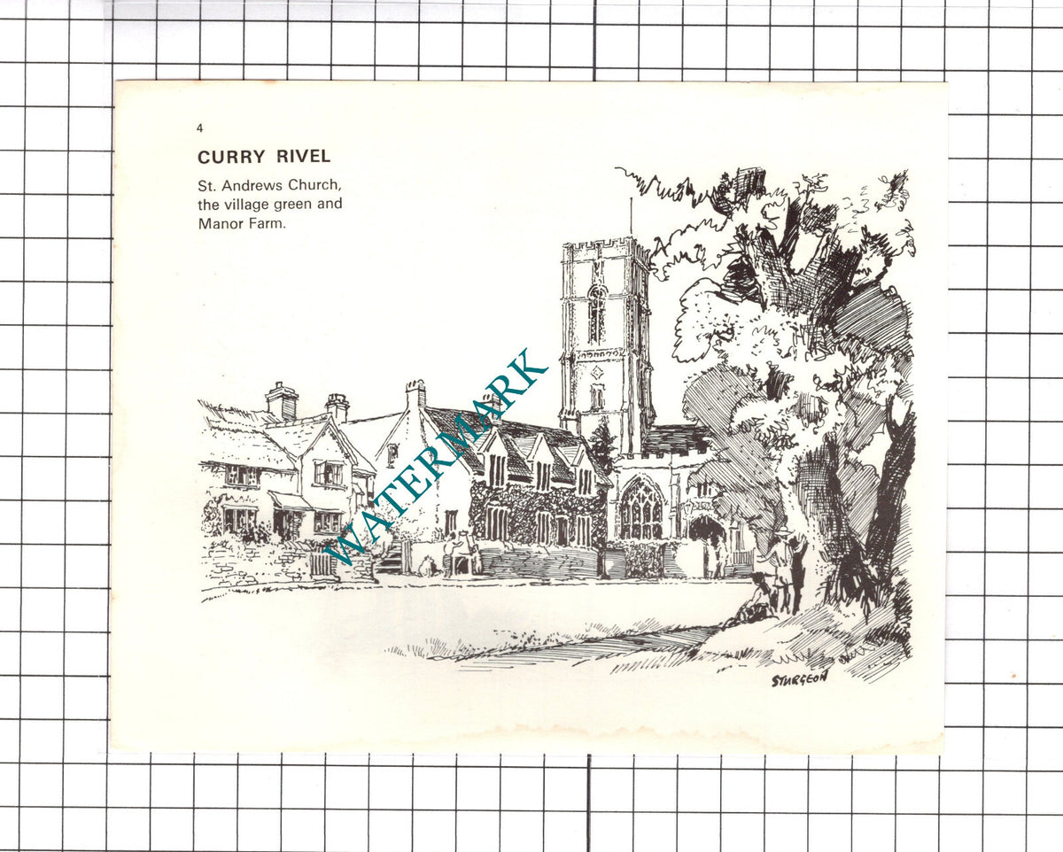 St Andrews Church Curry Rivel Somerset - 1971 Clipping / Print