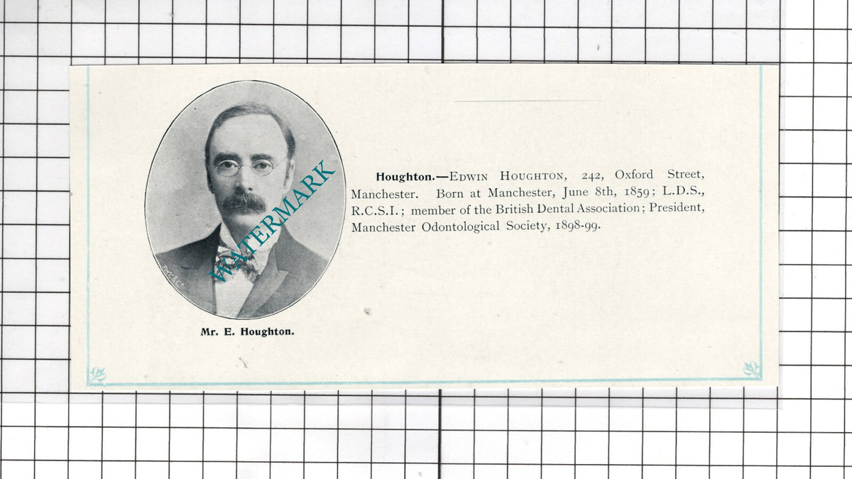John Parsons Headridge Manchester / Edwin Houghton Manchester  - c.1900 Cutting