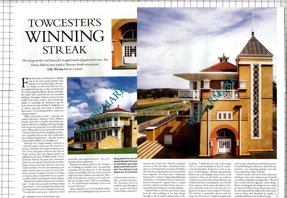 Towcester Racecourse Francis Roberts Stand - 1998 Article