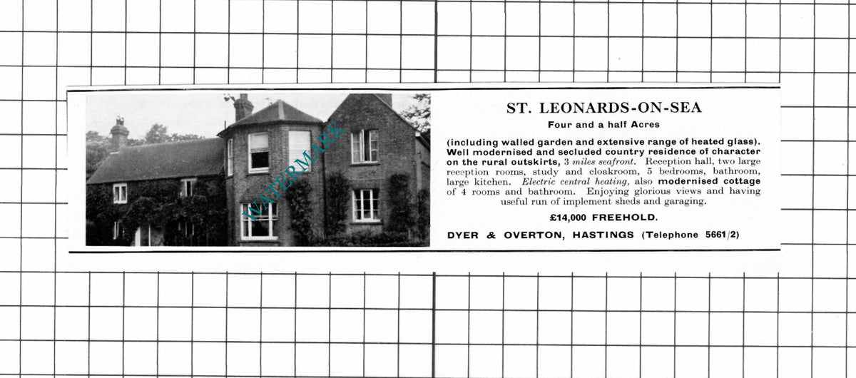 St Leonard's On Sea Sussex House Sale Advert - 1967 Clipping