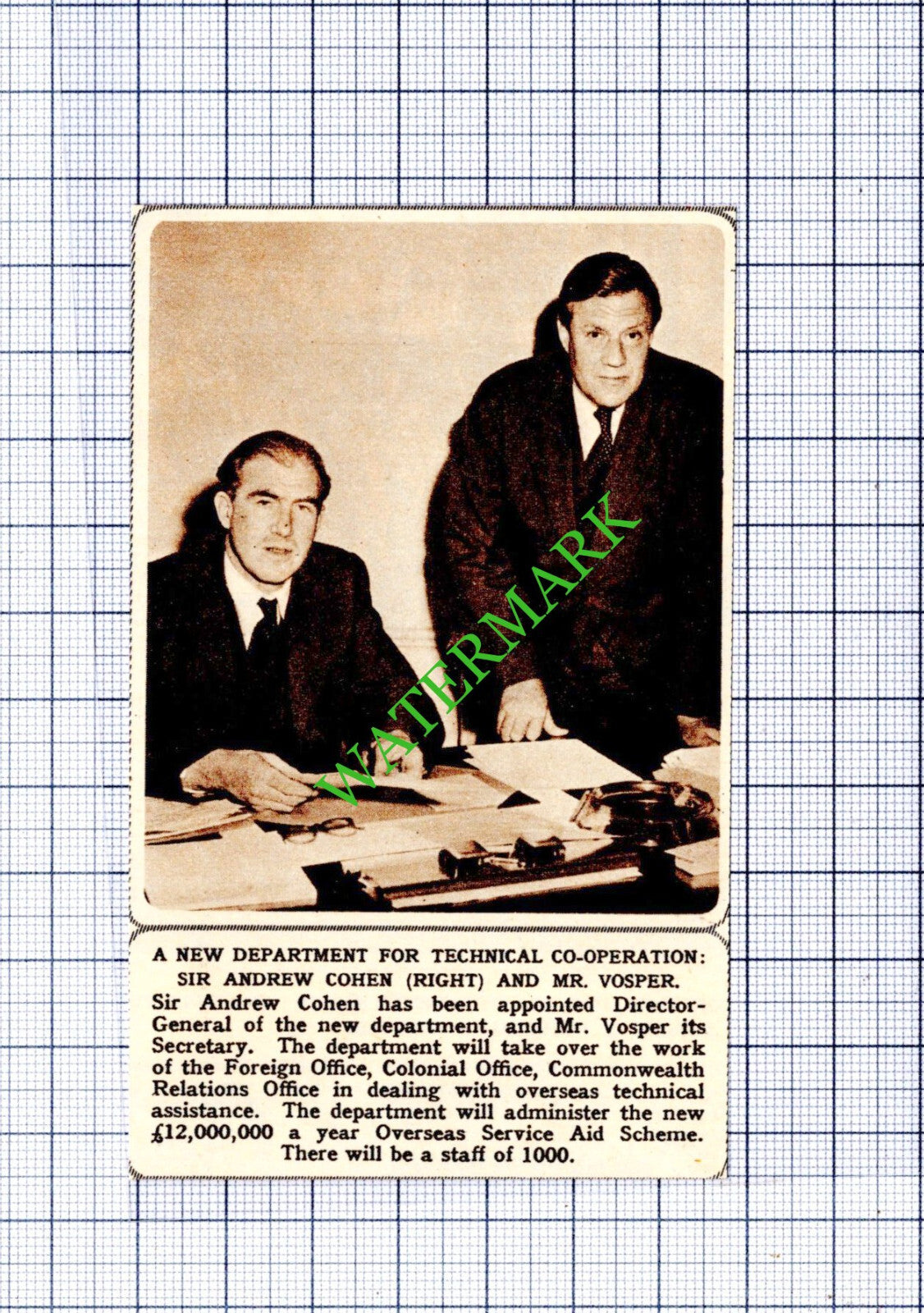 Sir Andrew Cohen Mr Vosper  - 1961  Small Cutting