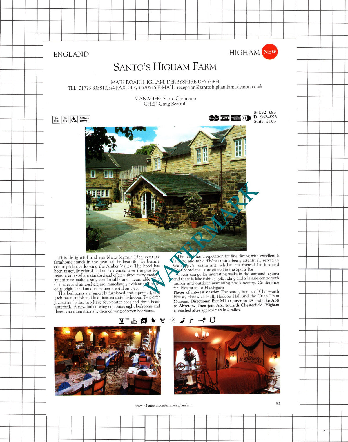 Santo's Higham Farm Higham Derbyshire / Felbrigg Lodge Aylmerton  -2001 Cutting