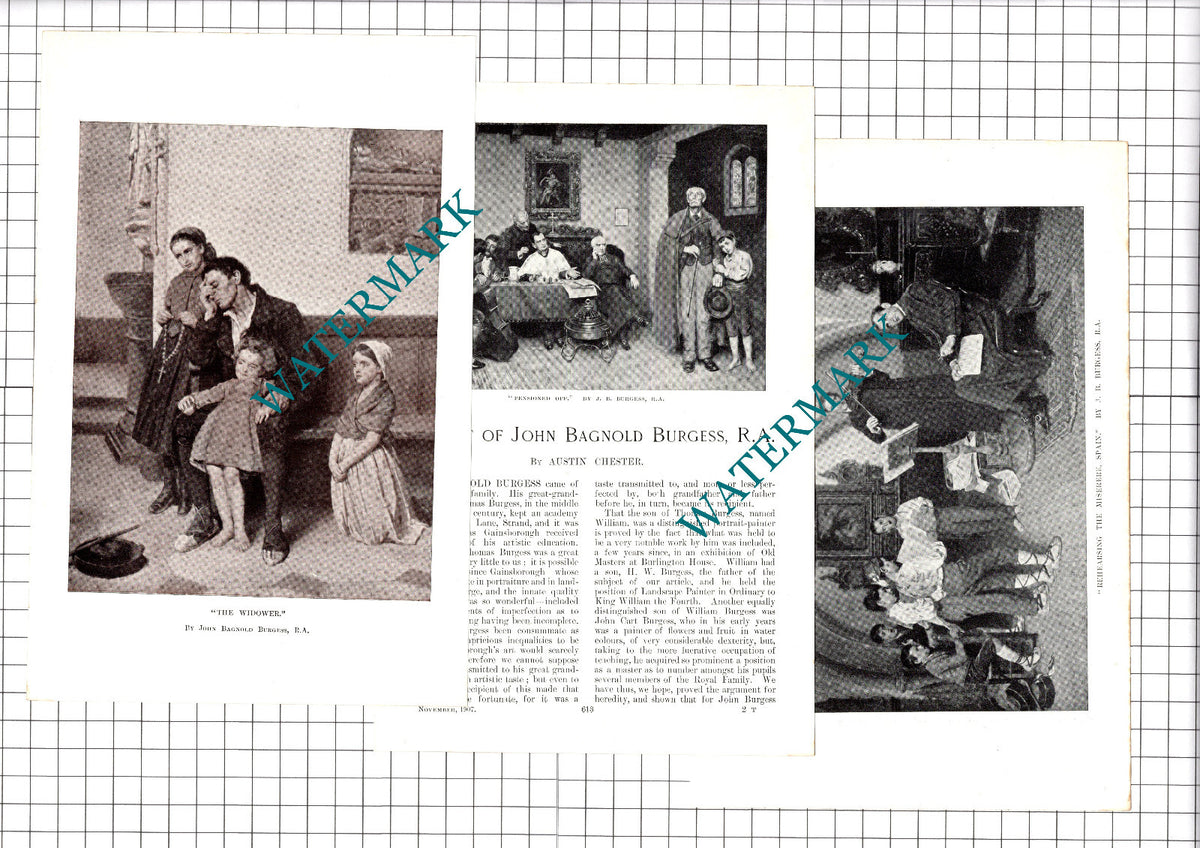 John Bagnold Burgess Artist Austin Chester  - 1907 Article / Print
