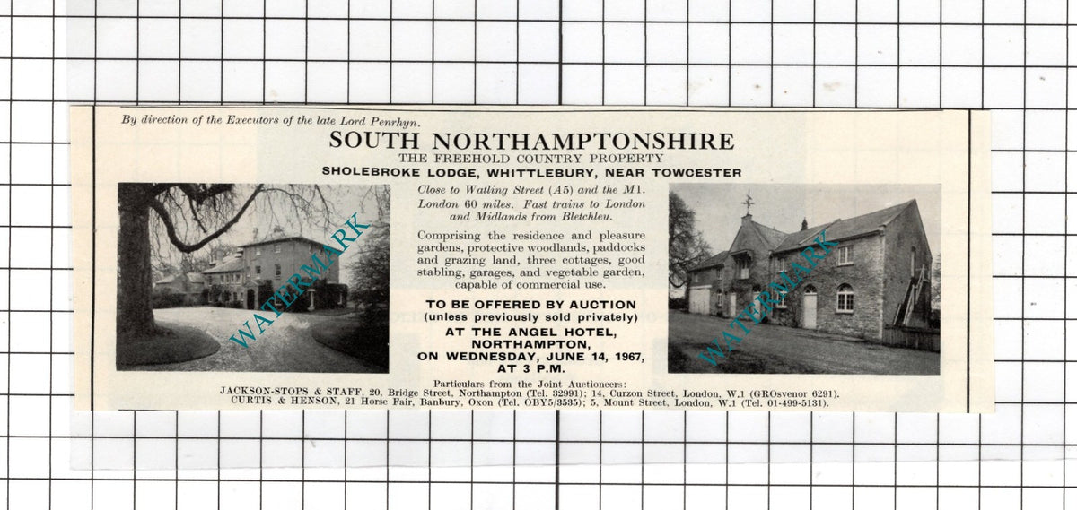 Sholebroke Lodge Whittlebury Northamptonshire  - 1967 House Sale Advert
