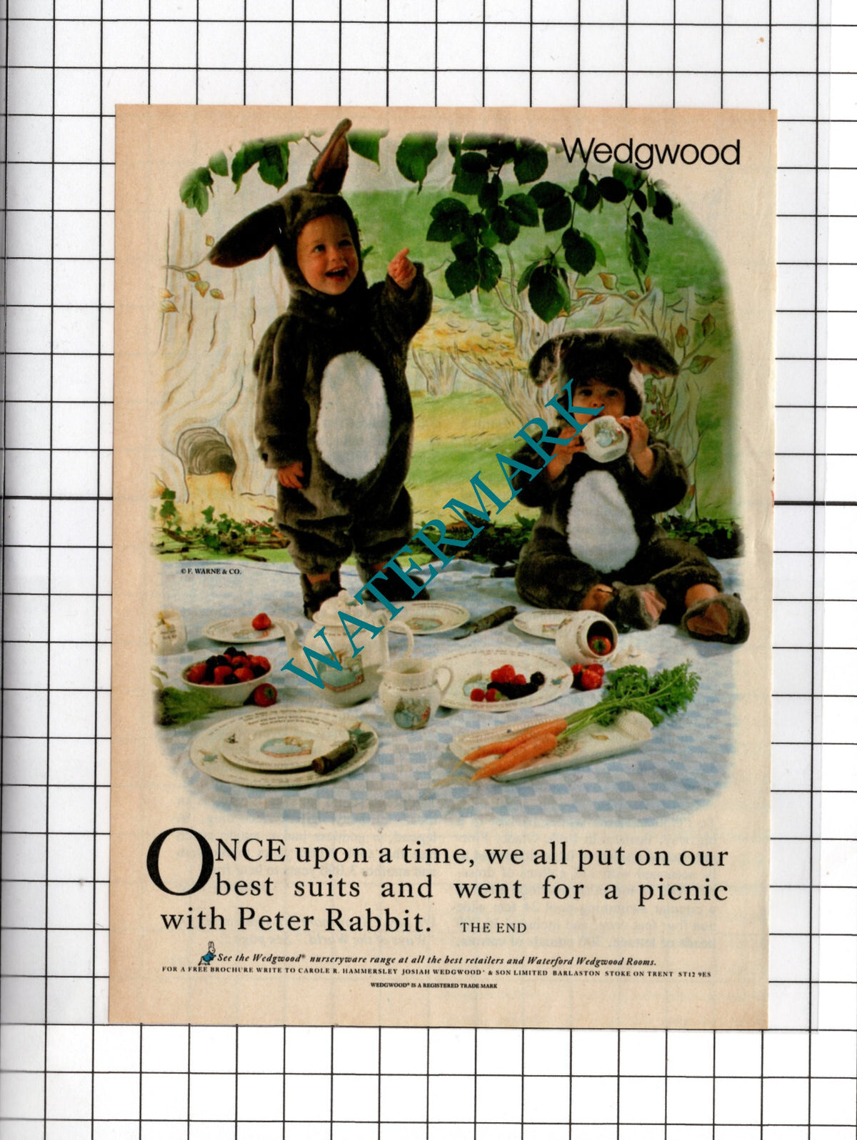 Wedgwood Peter Rabbit Small ADVERT - 1988 Cutting