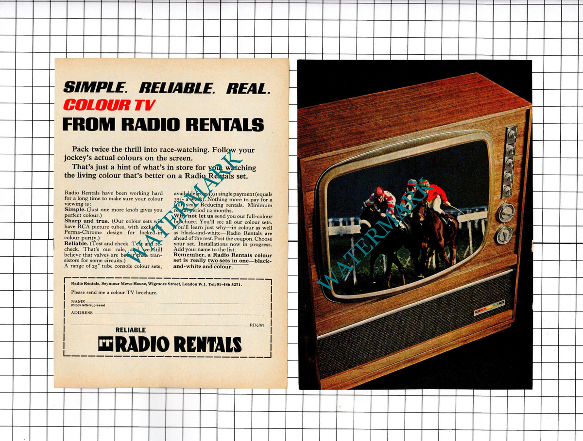 Radio Rentals - 1967 Two-Part Small Advert