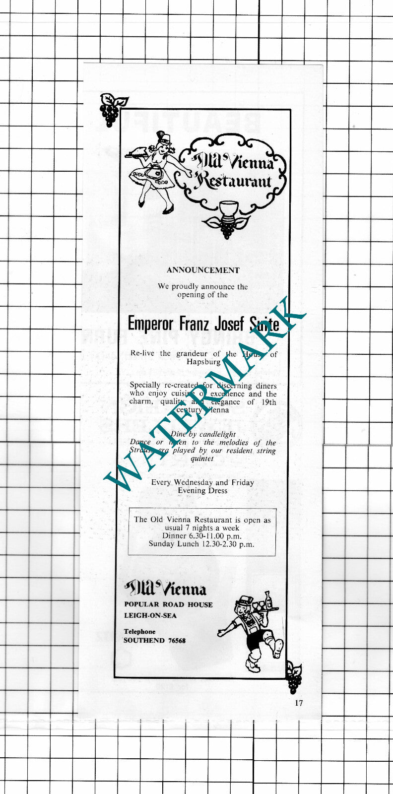 Old Vienna Restaurant Leigh On Sea Essex - 1974 Advert