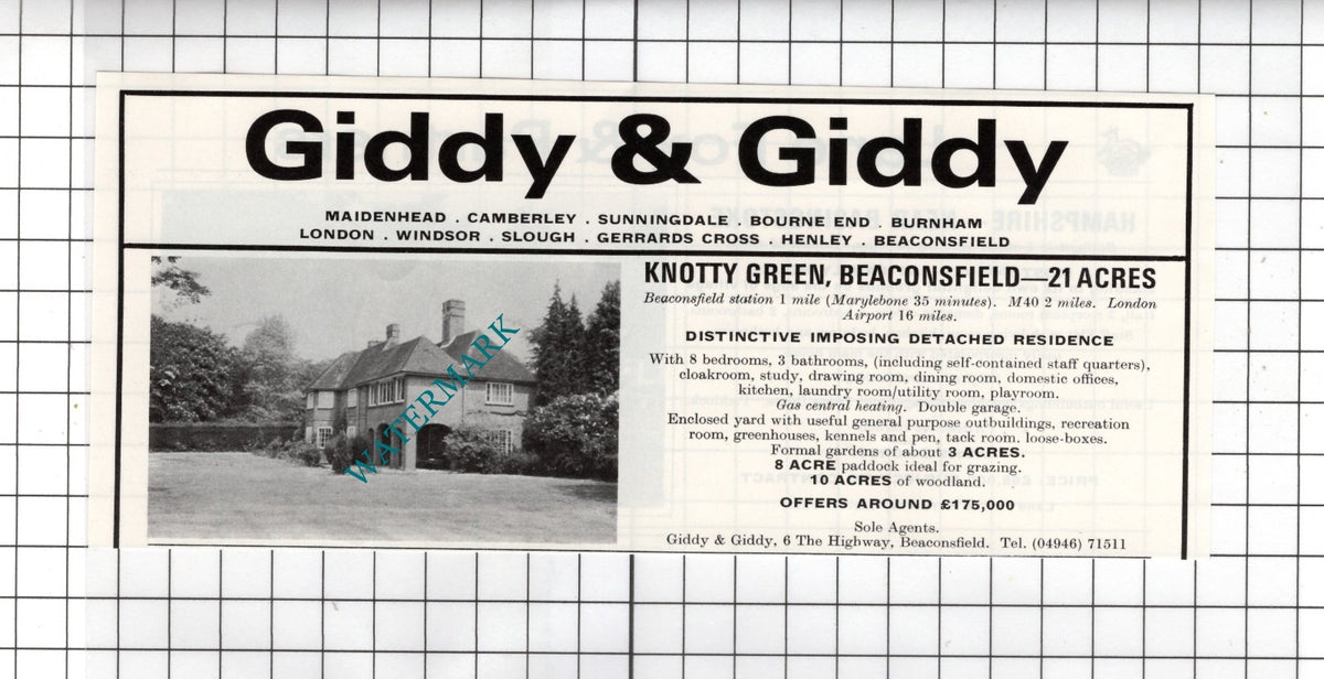 Knotty Green Beaconsfield Buckinghamshire House Sale Advert - 1978