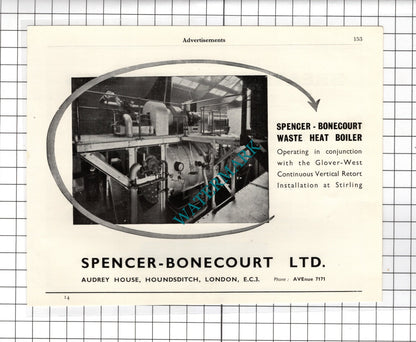 Spencer-Bonecourt Ltd London / Siebe Gorman & Co Ltd Tolworth Surrey 1951 Advert