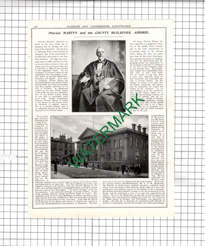 Mr John Wilson MP Airdrie House   / Provost Martyn Airdrie  - 1904 Article