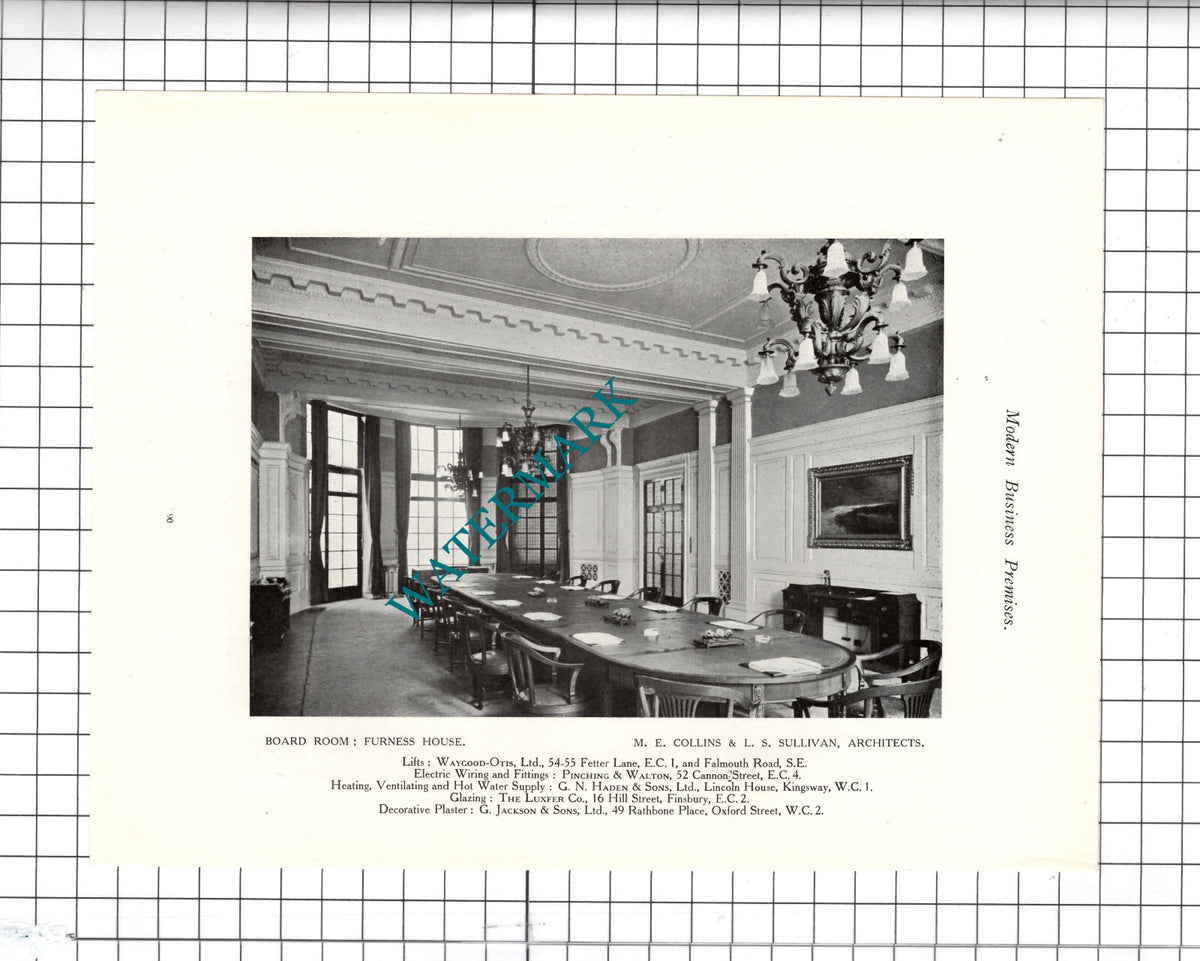 Furness House Leadenhall Street London M E Collins Architect c.1920s Book Prints