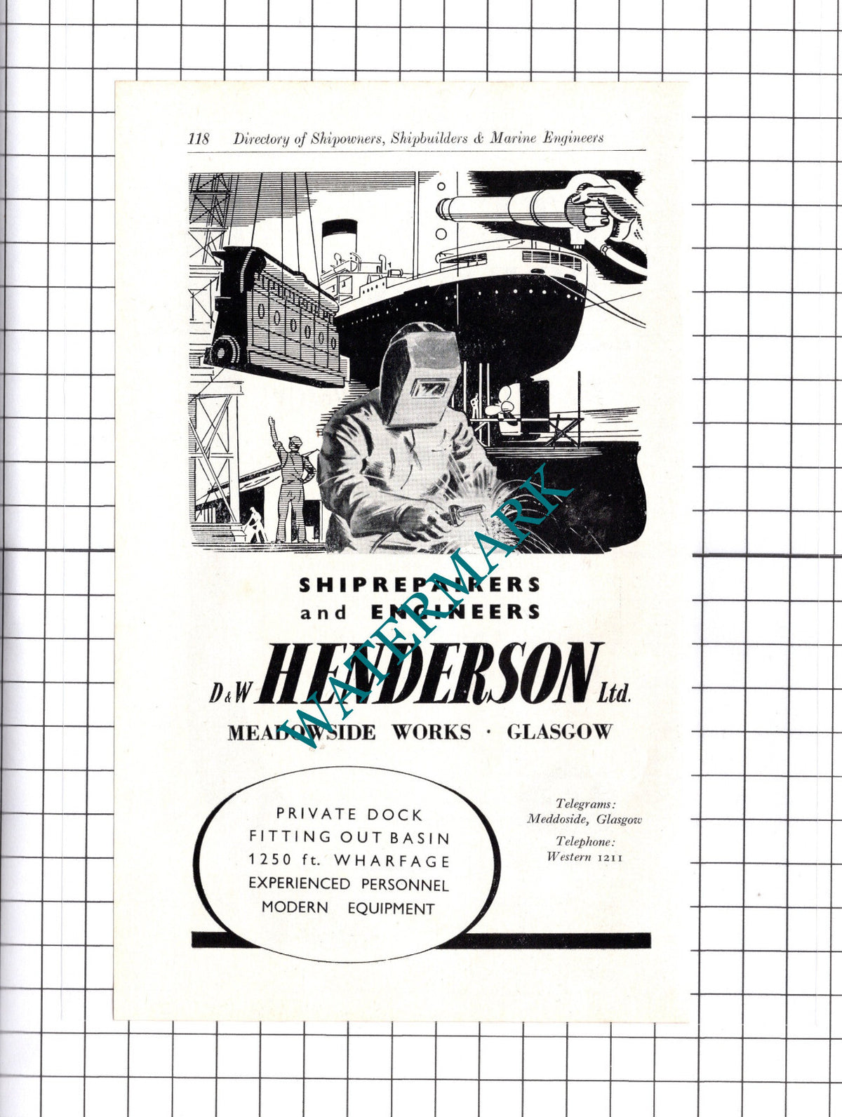 D & W Henderson Ltd Glasgow / The Darlington Forge Ltd ADVERT - c.1957