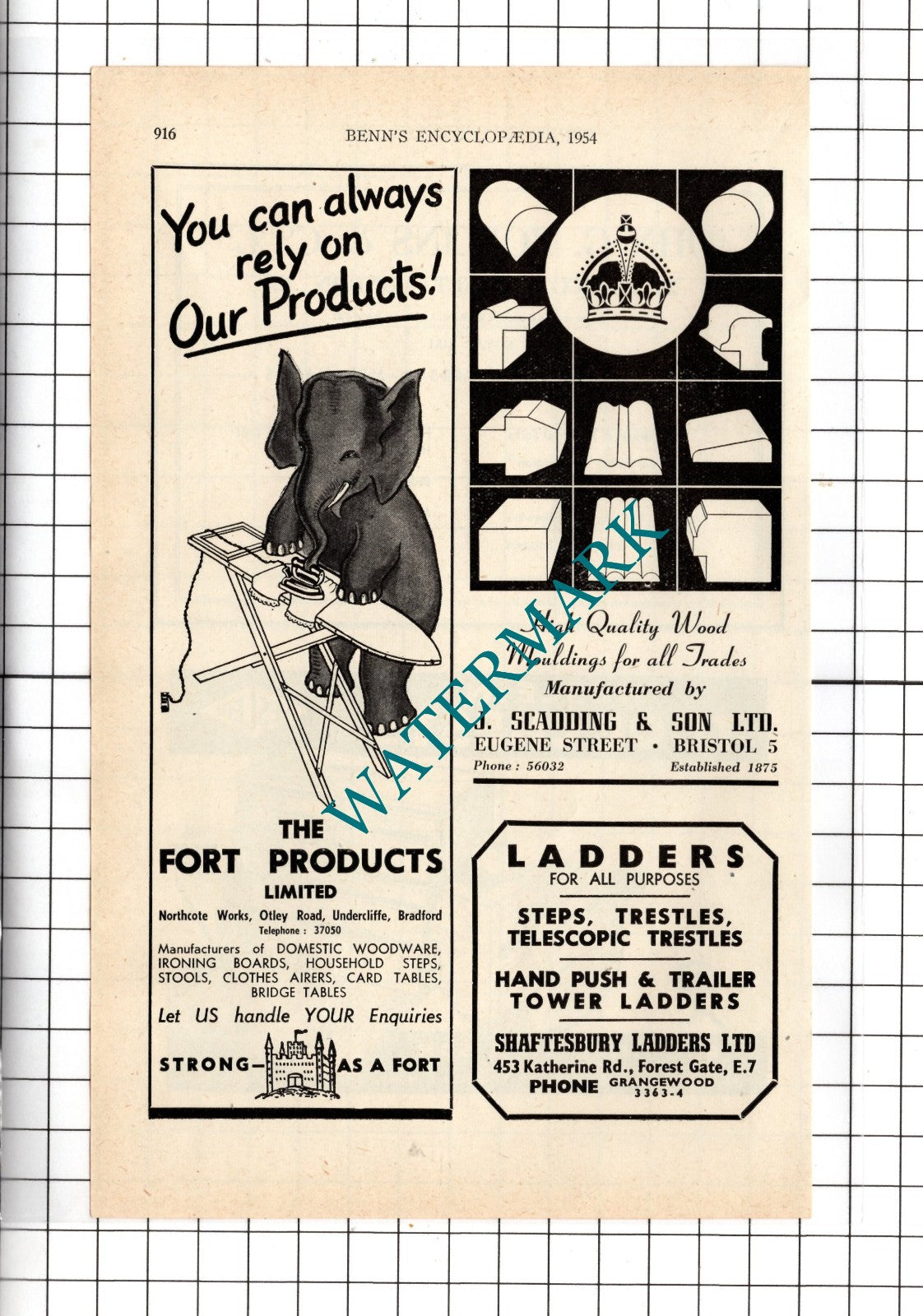 The Fort Products Ltd Bradford J Scadding John Rollins Neslein  - 1954 Advert