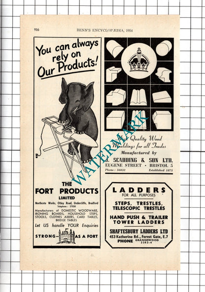 The Fort Products Ltd Bradford J Scadding John Rollins Neslein  - 1954 Advert