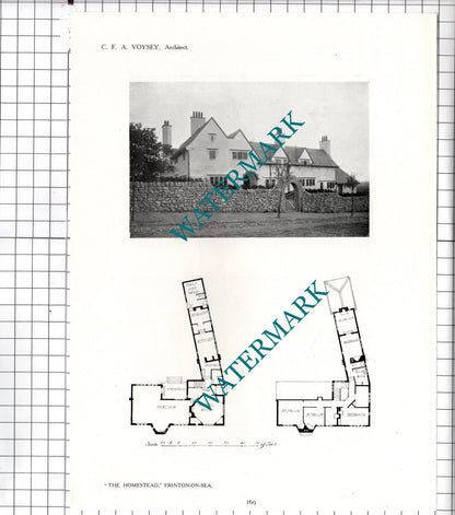 The Homestead Frinton-on-Sea Essex CFA Voysey Architect -   1911 Article / Print