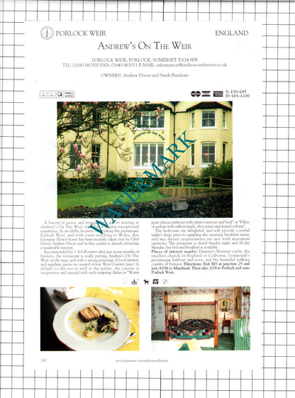 Langrish House Petersfield / Andrews On The Weir Porlock Weir   - 2001 Advert