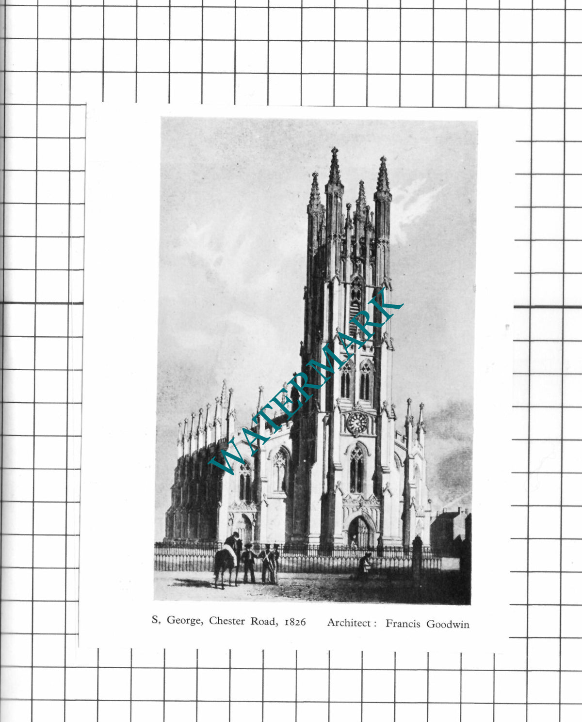 St George Church Chester Road Manchester Francis Goodwin  - 1956 Small Clipping
