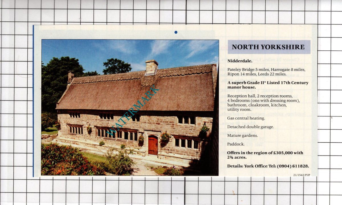 Ruthin North Wales / Nidderdale North Yorkshire - 1991 House Sale Advert