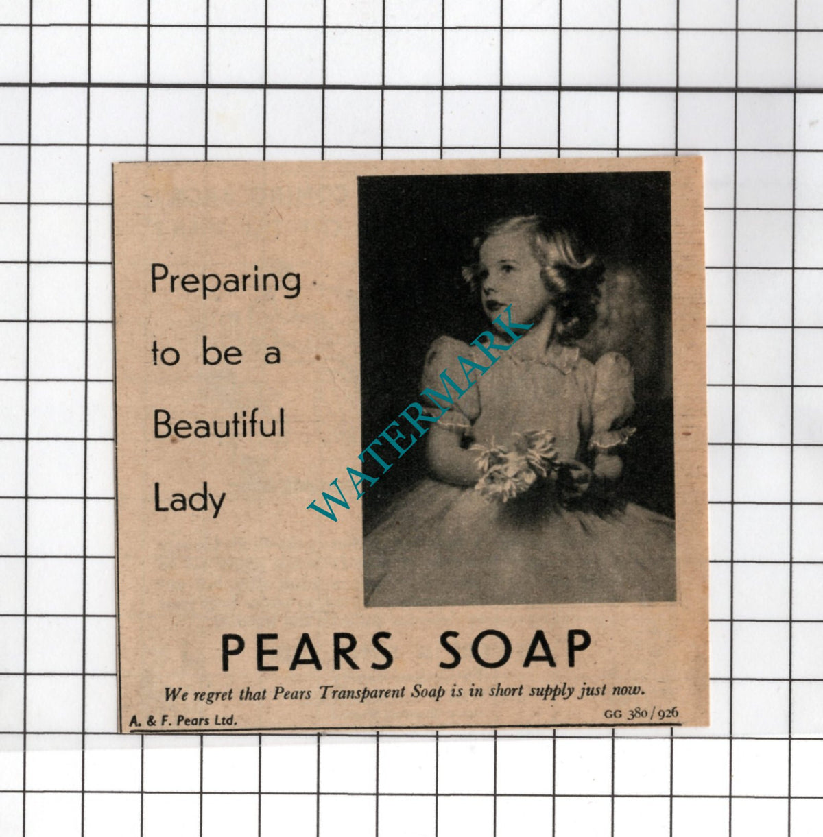 Pears Soap ADVERT - 1947 Small Clipping