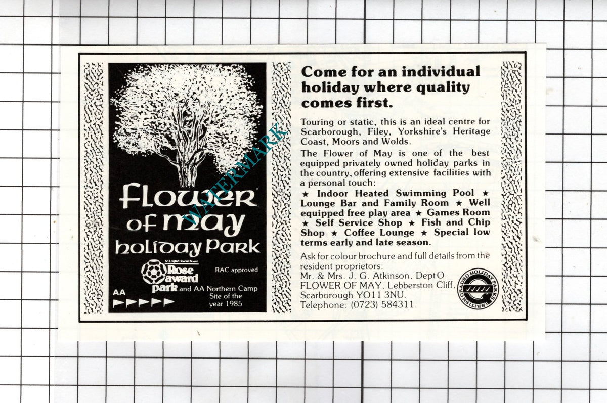 Flower Of May Holiday Park Scarborough North Yorkshire Atkinson - c.1980  Advert