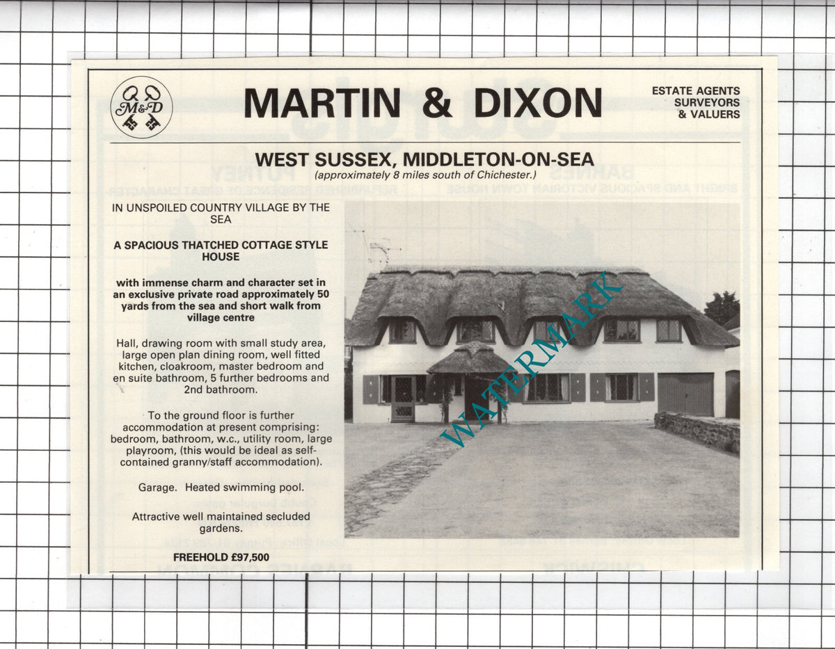 Middleton On Sea West Sussex House Sale Advert - 1981 Cutting