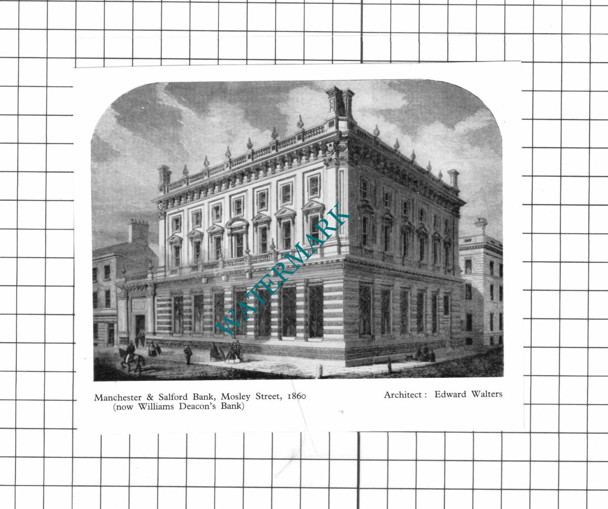 Manchester & Salford Bank Mosley Street Manchester  - 1956 Small Clipping