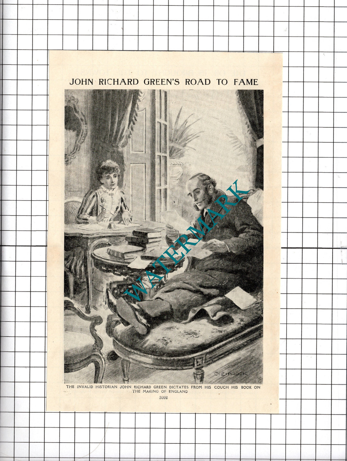 John Richard Green Historian - c.1940's Clipping