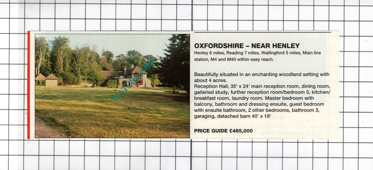 Henley Oxfordshire   - 1991 House Sale Advert