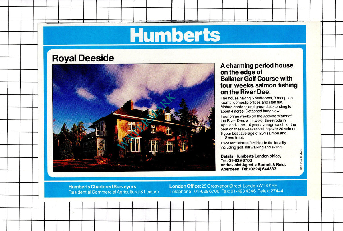 Royal Deeside Ballater Golf Course House ADVERT - 1990 Clipping / Print