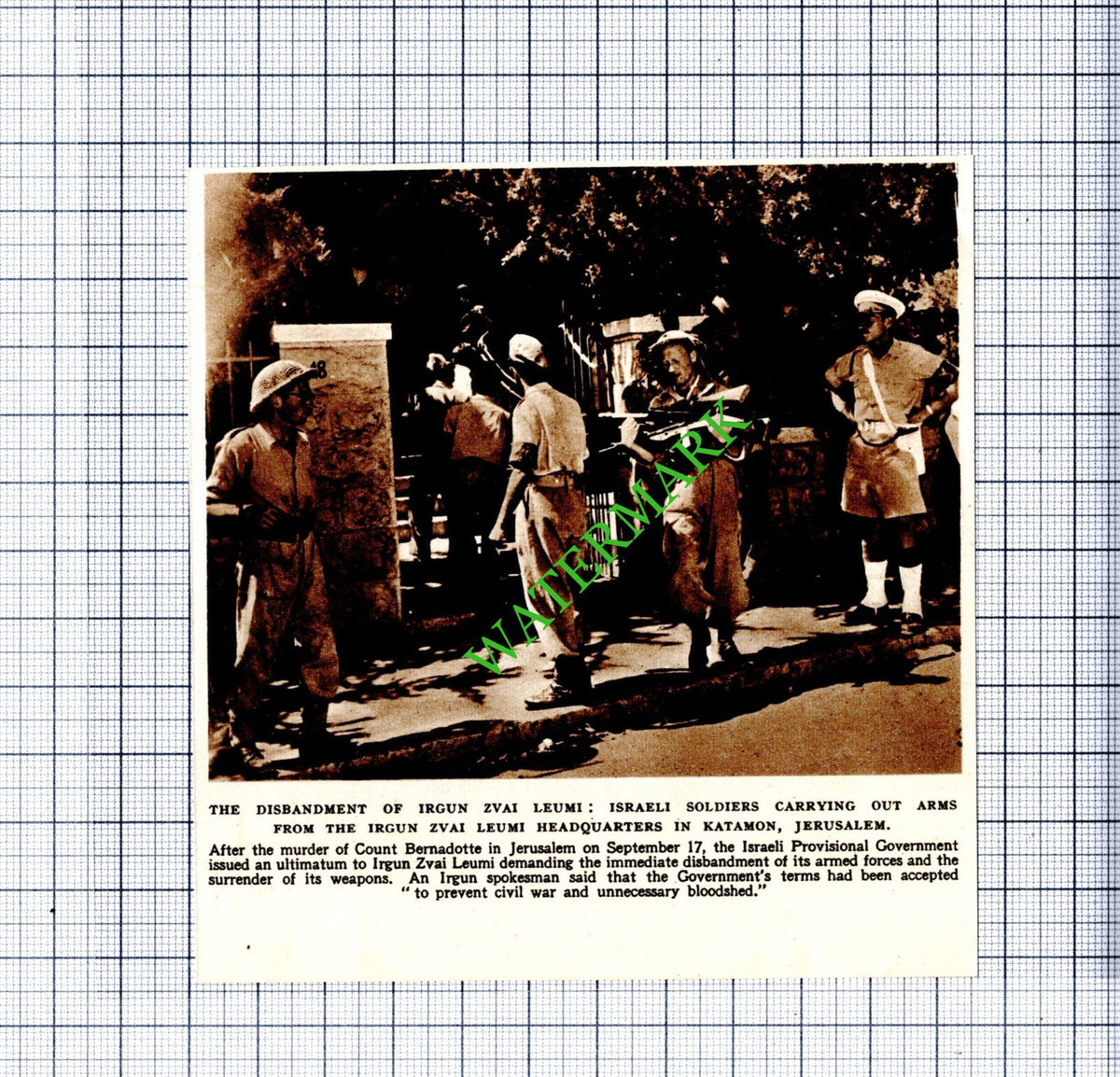 Irgun Zvai Leumi Katamon Jerusalem - 1948 Cutting