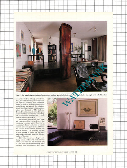Prof & Mrs H T Cadbury-Brown Aldeburgh Suffolk   - 1997 Article