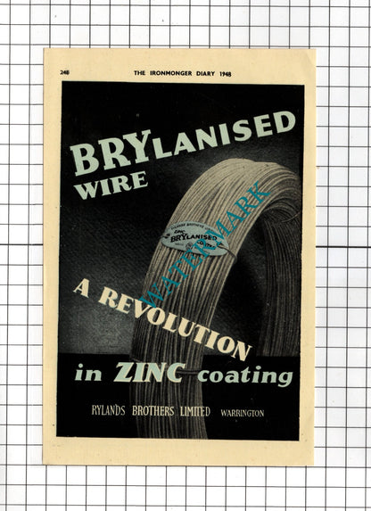 Rylands Brothers Ltd Warrington / G A Close Youle Sheffield -  1948 Small Advert