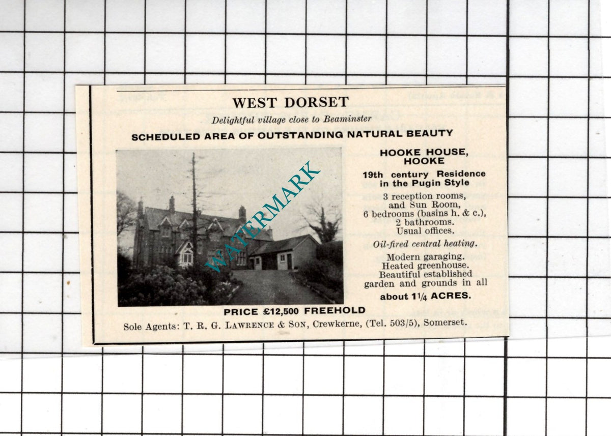 Hooke House Hooke Dorset -  1967 SMALL House Sale Advert