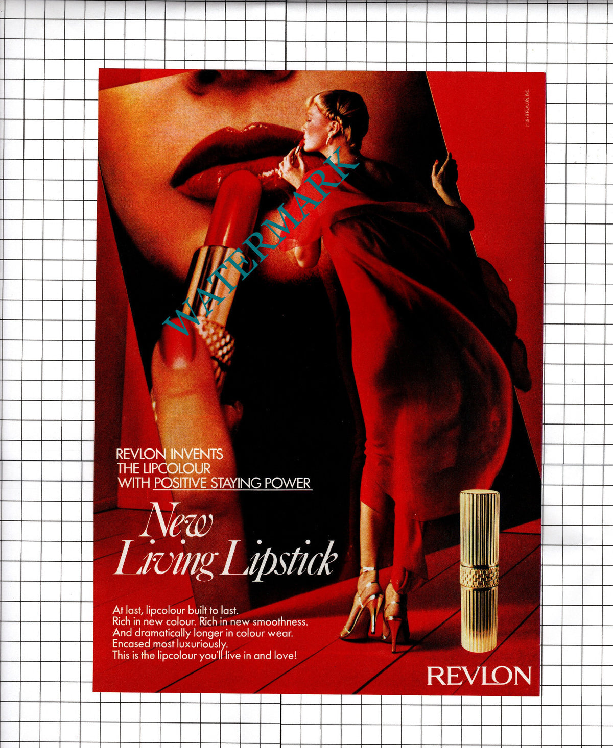 Revlon Lipstick VINTAGE ADVERT - 1980