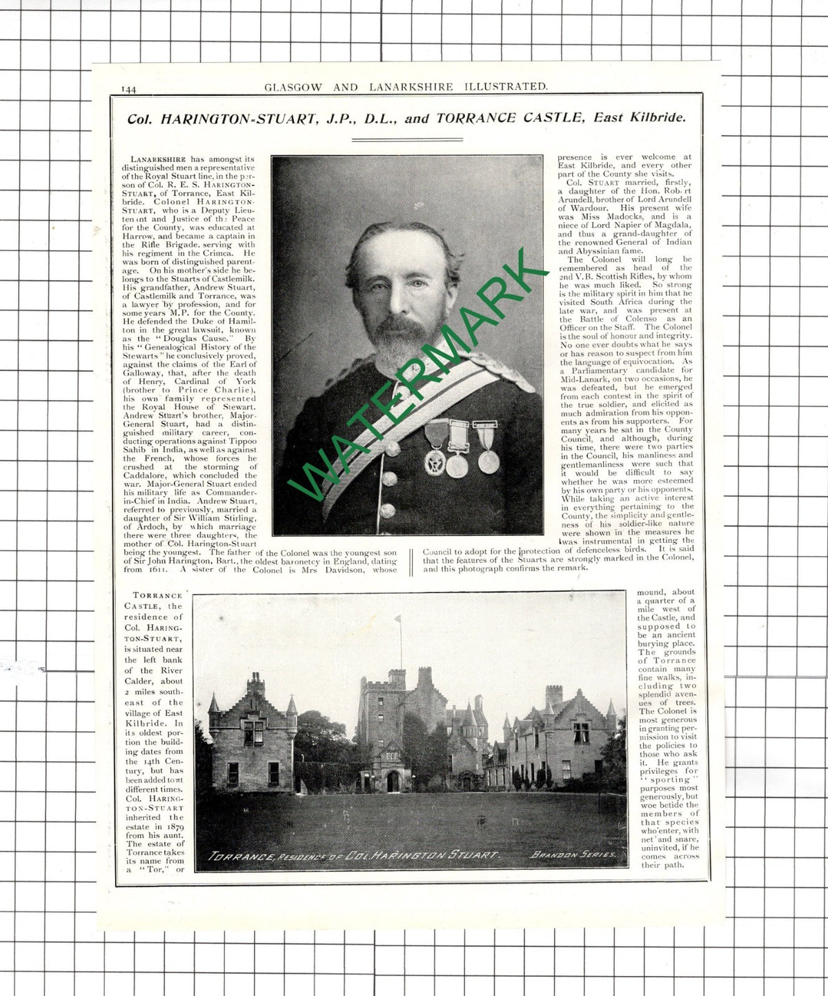 Col Harington-Stuart Torrance / Henry Angus Paterson Stonehouse - 1904 Article