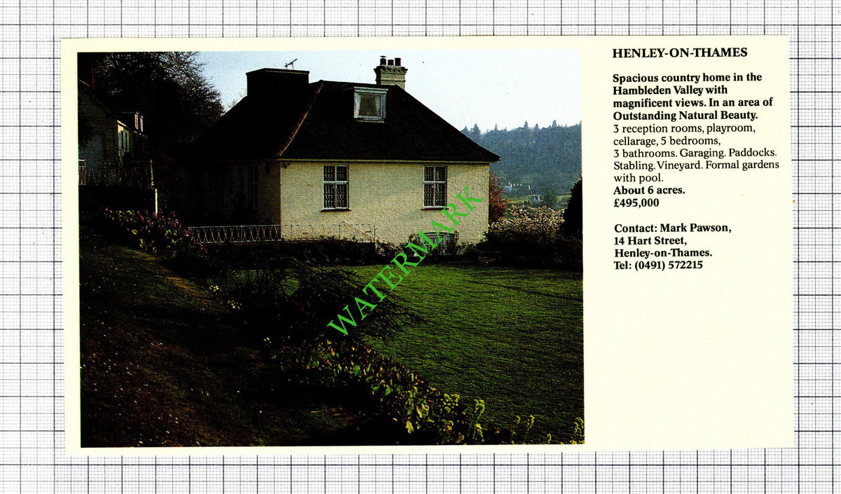 Henley-on-Thames / Mickleham Surrey House Sale Advert  - 1991 Cutting