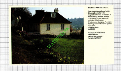 Henley-on-Thames / Mickleham Surrey House Sale Advert  - 1991 Cutting