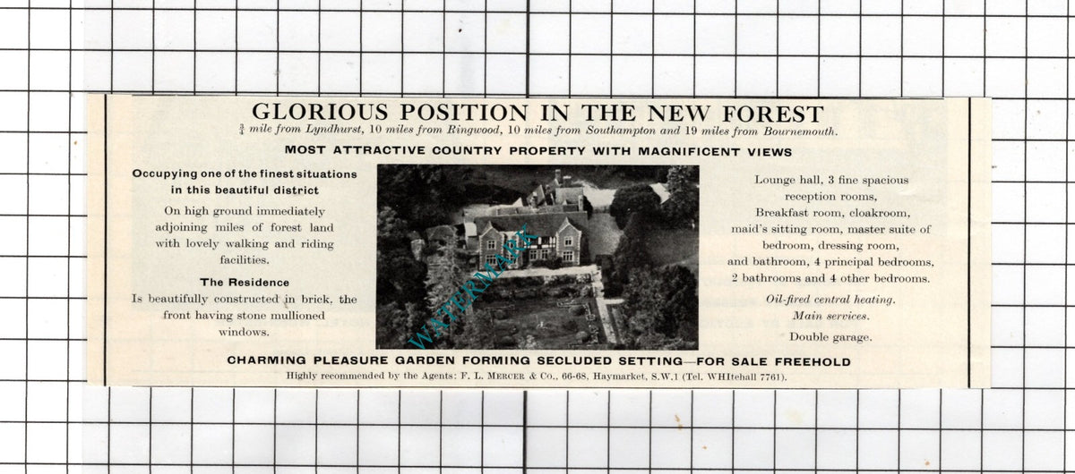 Lyndhurst Hampshire   - 1967 House Sale Advert