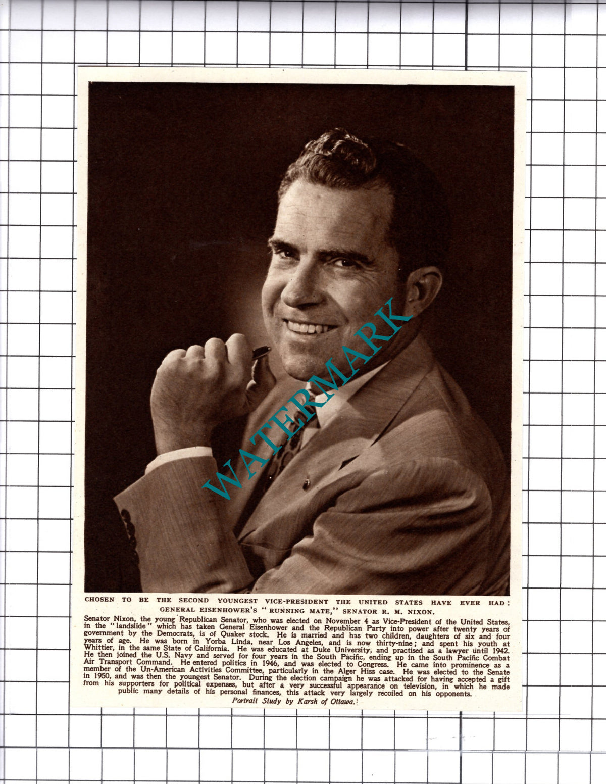 Senator R M Nixon  -  1952 Cutting