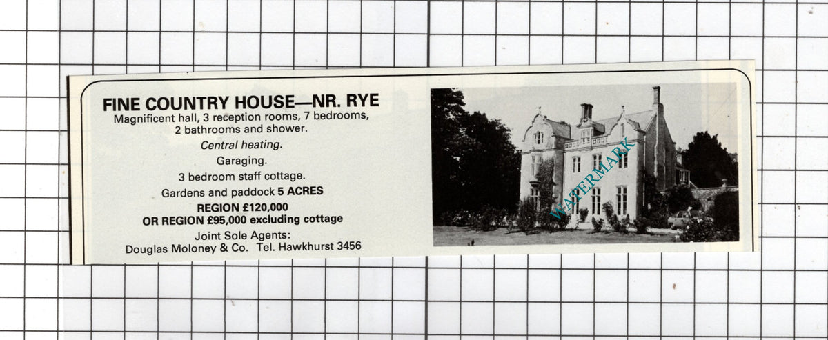 Rye Sussex - 1980 SMALL House Sale  Advert