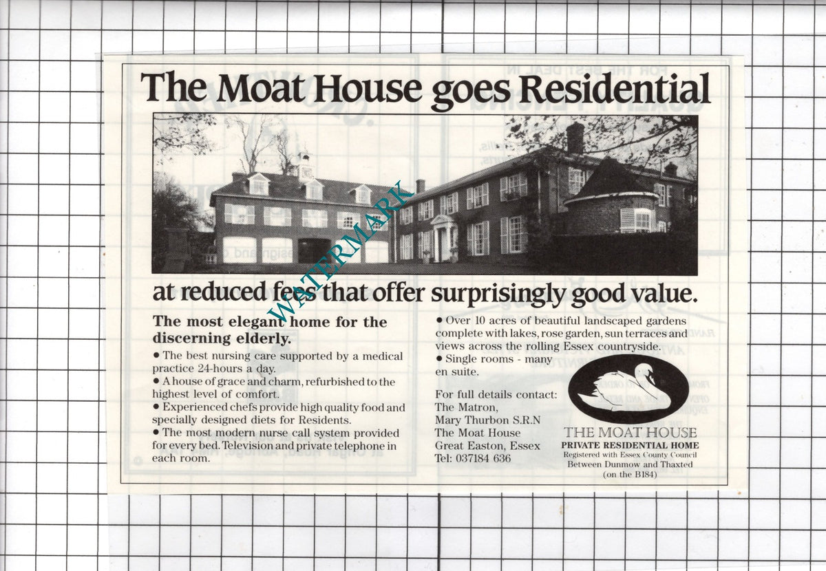 The Moat House Residential Home Great Easton Essex - 1988 Clipping