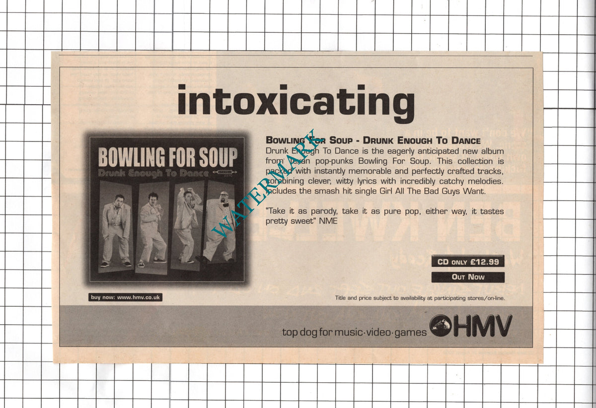Bowling For Soup ADVERT -  2002  News Cutting