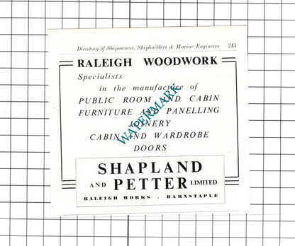 Charles Henderson & Co Ltd Glasgow / Shapland and Petter - c.1957 Small Advert