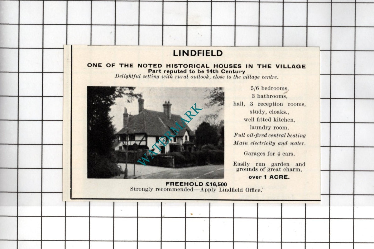 Lindfield Sussex  - 1967 SMALL House Advert
