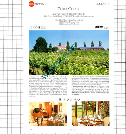 Three Choirs Vineyards Newent / Romney Bay House Littlestone Kent - 2001 Advert