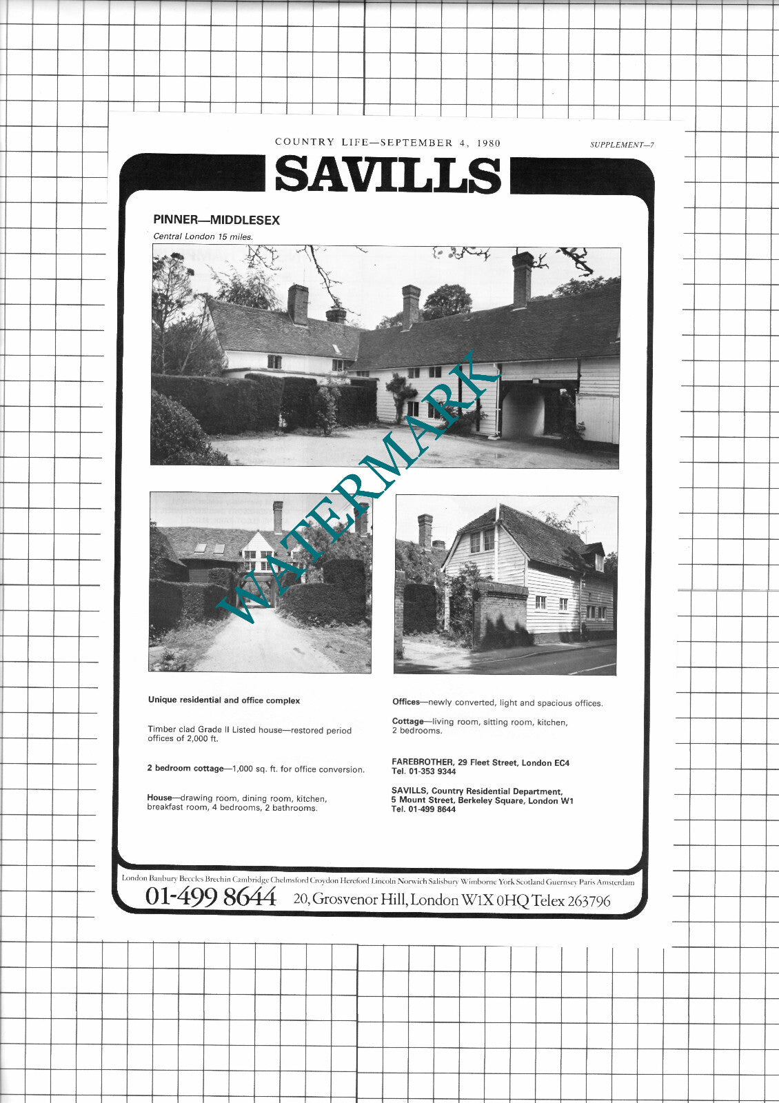 Pinner Middlesex House Sale Advert - 1980 Clipping / Print